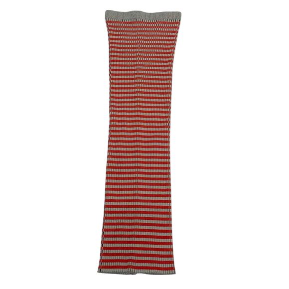 Paco Rabanne Strapless Stripe Knit Bodycon Dress Back Buttons Cotton Jacquard XS - Picture 2 of 10